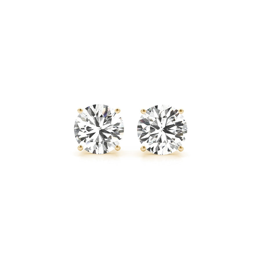 3 cttw Certified IGI Lab Grown Round Diamond Earrings 14k Yellow Gold (G/VS2)