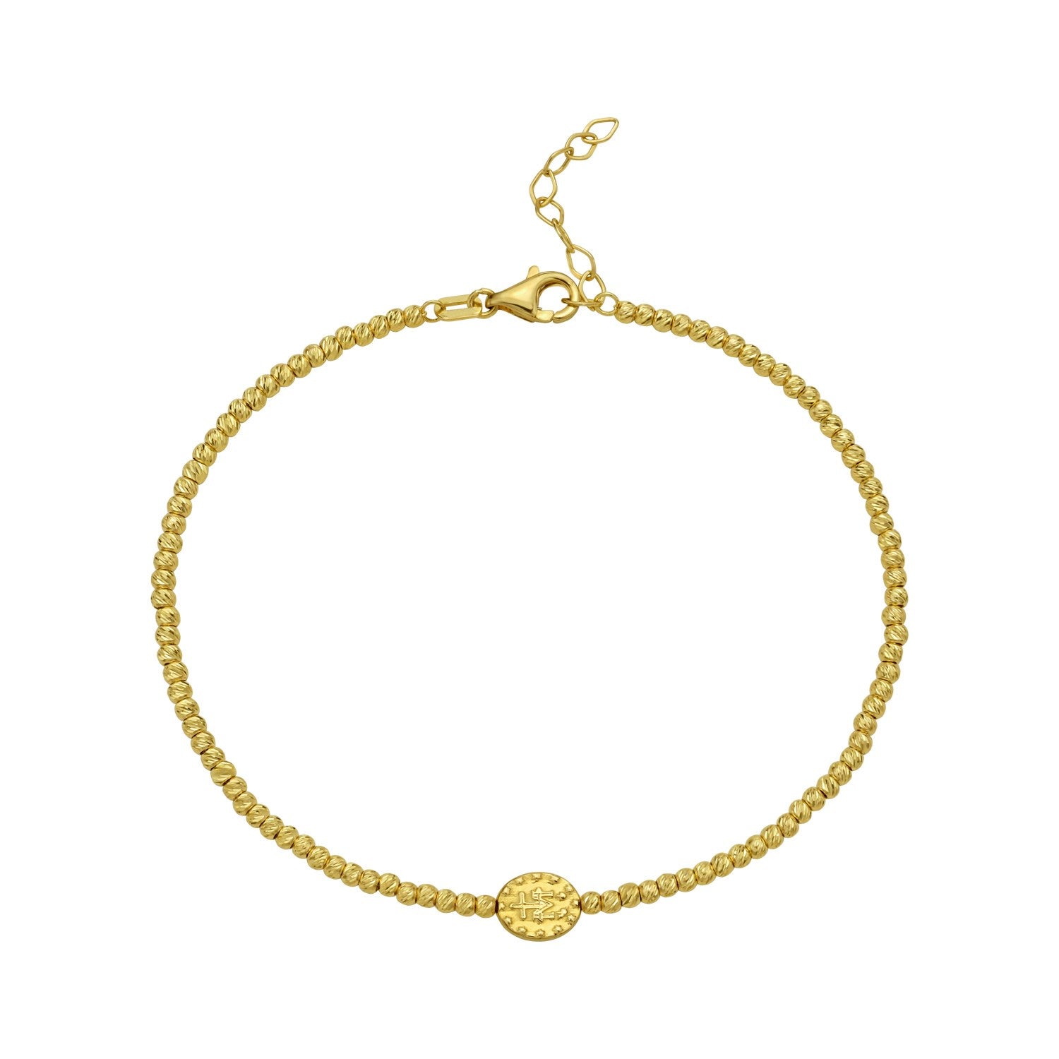 14K Yellow Gold Virgin Mary Bracelet