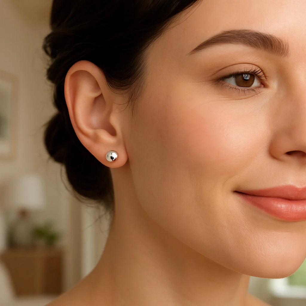 Sterling Silver Ball Stud Earrings