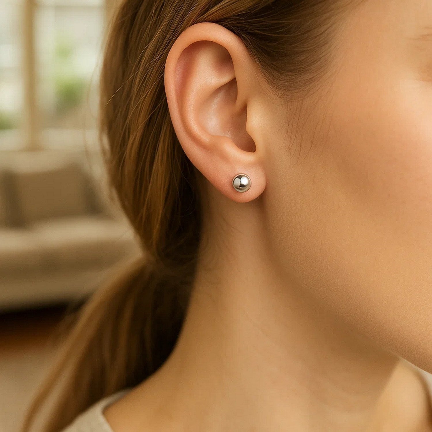 Sterling Silver Ball Stud Earrings