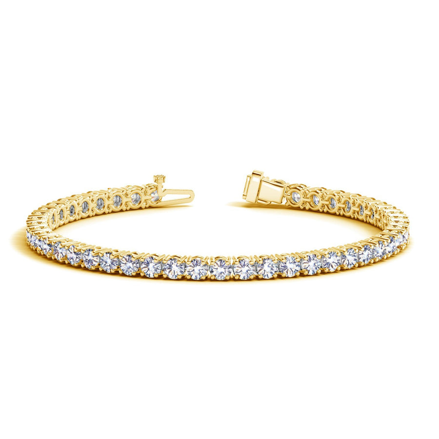 Lab Grown Round Diamond Tennis Bracelet in 14k Yellow Gold (8 Carat Total Weight)