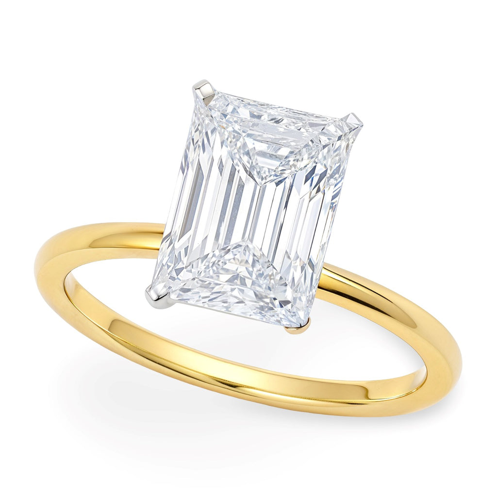 5 Carat Radiant Lab Grown Diamond Solitaire Ring in 10K Yellow Gold