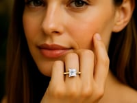 5 Carat Princess Lab Grown IGI G/VS1 Diamond Solitaire Ring in 14K Yellow Gold